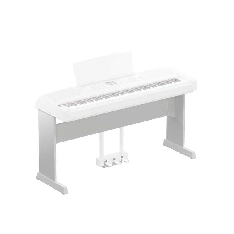 Yamaha L-300WH White DGX Stand Angled