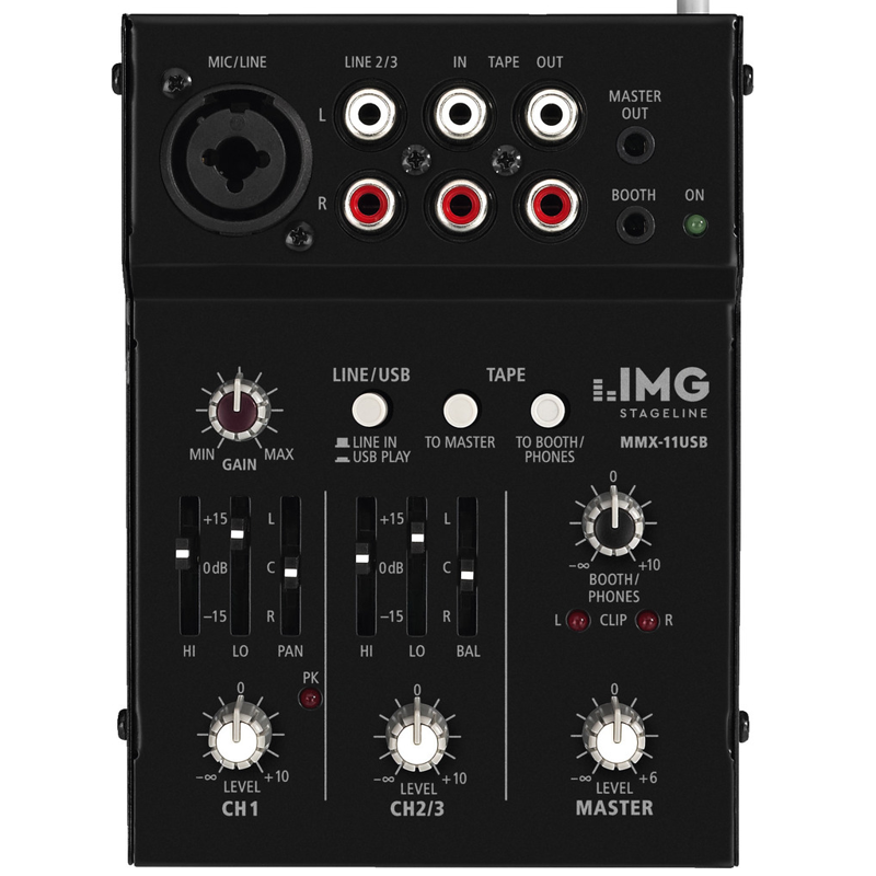 Monacor MMX-11UB | 2-Channel Comapact Mixer