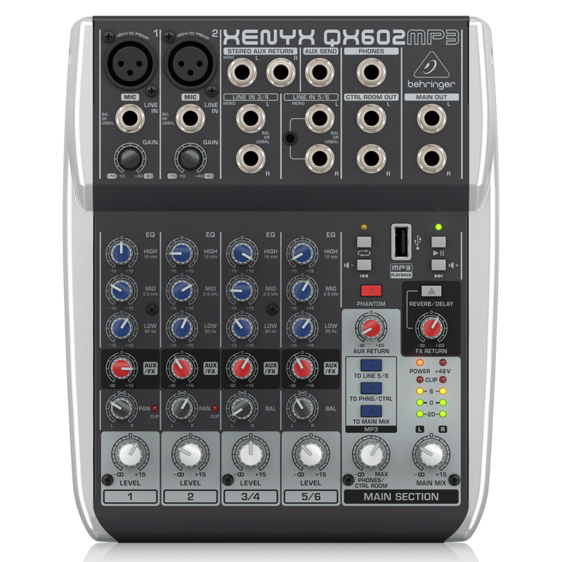Behringer QX602MP3 | 6-Input 2-Bus Mixer