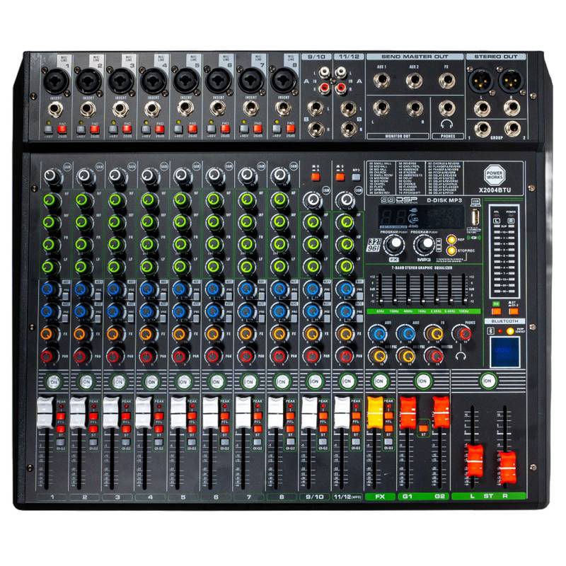Power Works X2004BT-USB | 12-Channel Mixer