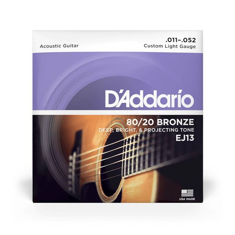D'addario EJ13 | 11-52 Custom Light Acoustic Strings