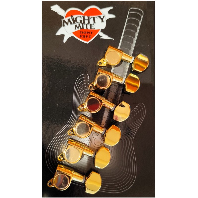 Mighty Mite MMJ026G | 6 a Side Gold Machine Heads