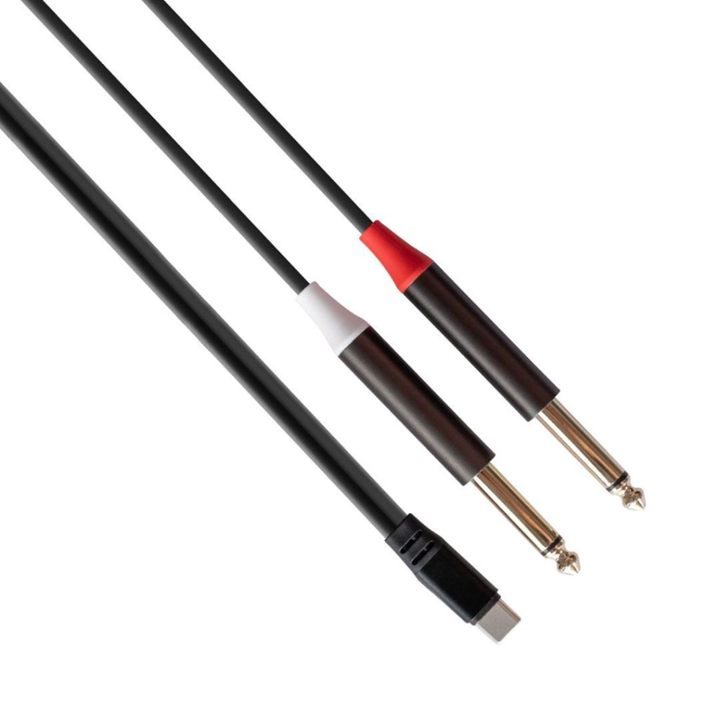 RubiQube TCDMJ | Type C to Dual 6.5mm Mono Jack Cable 1.8M