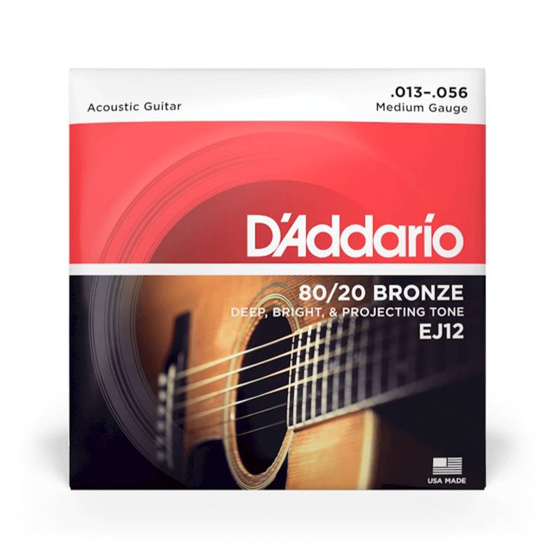 D'addario EJ12 | 80/20 Bronze Acoustic Strings 13-56