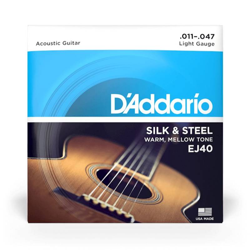 D'addario EJ40 | 11-47 Silk & Steel Acoustic Guitar Strings