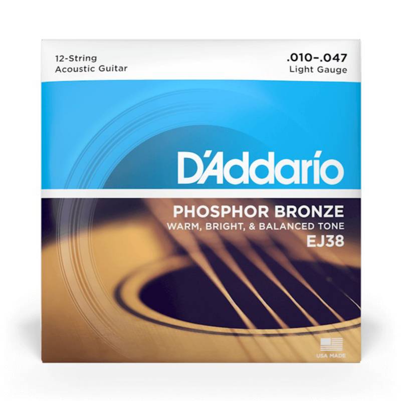 D'addario EJ38 | 10-47 P/Bronze 12 String Acoustic Strings