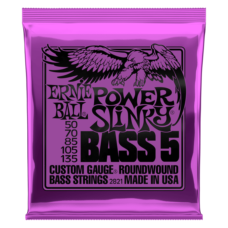 Ernie Ball 2821 | Power Slinky Nickel Wound 5-String Electric Bass Strings ( Guage 50-135)