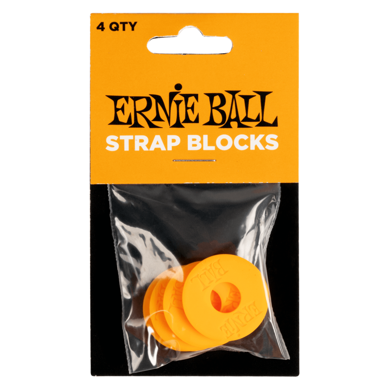 Ernie Ball 5621 | Strap Blocks 4-Pack (Orange)