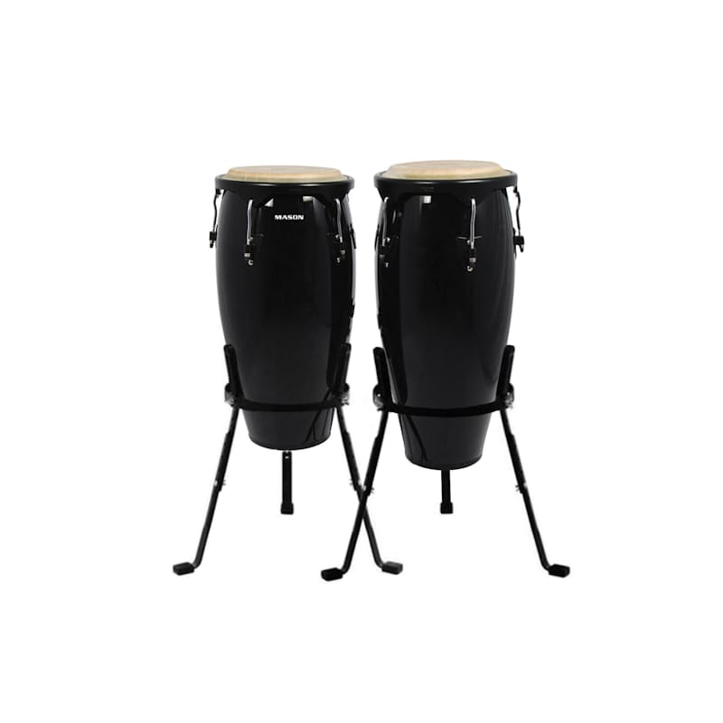 Mason AL-124FW-BK | Fiberglass Conga Set with Stands (Black)