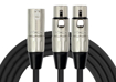 Kirlin Y-301 | Y-Cable 1x 2M Male XLR to 2x Female XLR Cable (Black)