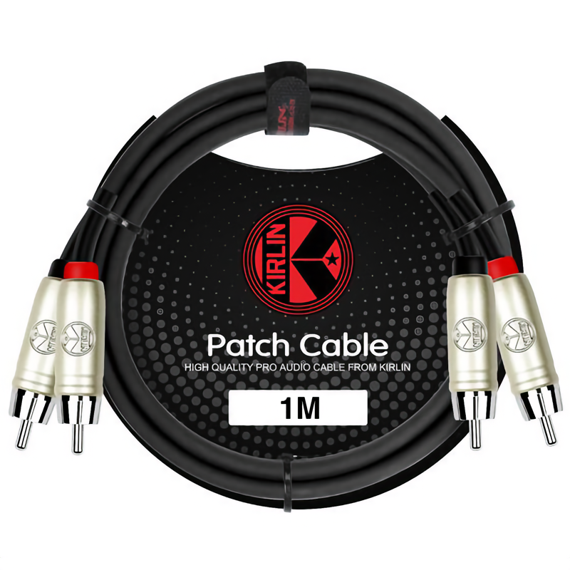 Kirlin AP-401PR /BK | 2x Male RCA - 2x Male RCA Dual Patch Cable 1M