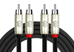 Kirlin AP-401PR /BK | 2x Male RCA - 2x Male RCA Dual Patch Cable 1M