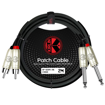 Kirlin AP-403PR | 2x 1/4" Male Mono Jack to 2x Male RCA Dual Patch Cable
