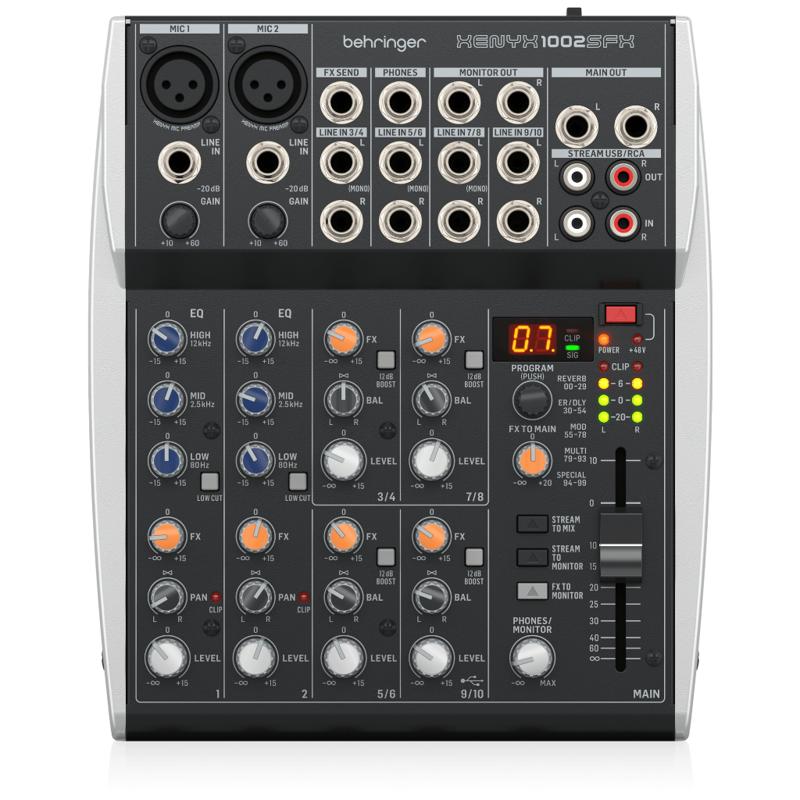 Behringer Xenyx 1002SFX | 10 Channel Analog Mixer